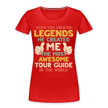 Guide - T-shirt bio Premium Femme - rouge - Devant - Mia (176cm)