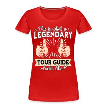 Guide touristique légendaire - T-shirt bio Premium Femme - rouge - Devant - Mia (176cm)