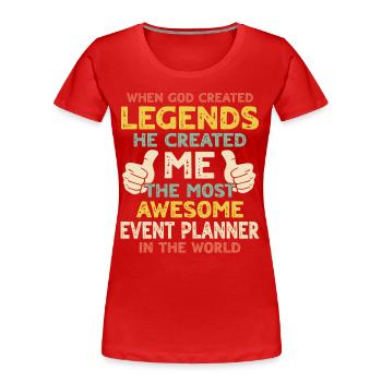 Organisateur d’événements - T-shirt bio Premium Femme - rouge - Devant - Mia (176cm)