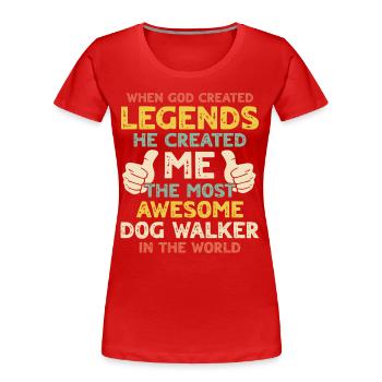 Dog Walker Hundegänger - Frauen Premium Bio T-Shirt - Rot - Vorne - Mia (176cm)