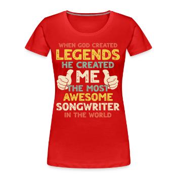 Songwriter - Frauen Premium Bio T-Shirt - Rot - Vorne - Mia (176cm)
