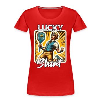 Pickleball Spieler - Frauen Premium Bio T-Shirt - Rot - Vorne - Mia (176cm)