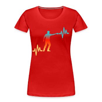 Petanque Herzlinie - Frauen Premium Bio T-Shirt - Rot - Vorne - Mia (176cm)