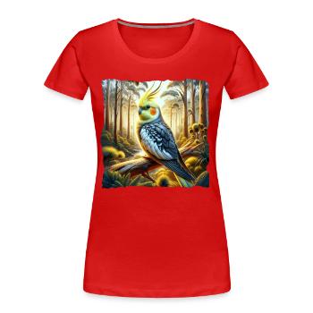 Calopsitte - T-shirt bio Premium Femme - rouge - Devant - Mia (176cm)