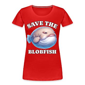 Save Blobfisch - Frauen Premium Bio T-Shirt - Rot - Vorne - Mia (176cm)
