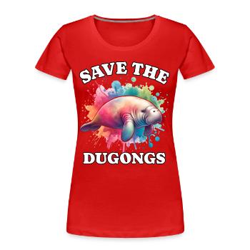 Save Seekuh - Frauen Premium Bio T-Shirt - Rot - Vorne - Mia (176cm)