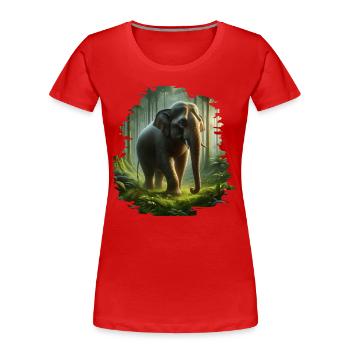 Éléphant de Sumatra - T-shirt bio Premium Femme - rouge - Devant - Mia (176cm)