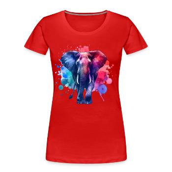 Éléphant de Sumatra - T-shirt bio Premium Femme - rouge - Devant - Mia (176cm)