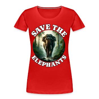 Éléphant de Sumatra - T-shirt bio Premium Femme - rouge - Devant - Mia (176cm)