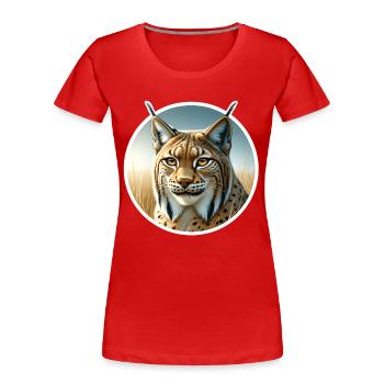 Iberischer Luchs - Frauen Premium Bio T-Shirt - Rot - Vorne - Mia (176cm)