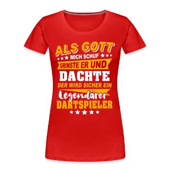 Joueur de fléchettes Fléchettes - T-shirt bio Premium Femme - rouge - Devant - Mia (176cm)