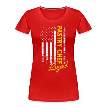Konditor Legende - Frauen Premium Bio T-Shirt - Rot - Vorne - Mia (176cm)