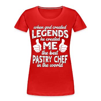 Bester Konditor Legende - Frauen Premium Bio T-Shirt - Rot - Vorne - Mia (176cm)