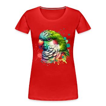 Mönchssittich Motiv - Frauen Premium Bio T-Shirt - Rot - Vorne - Mia (176cm)