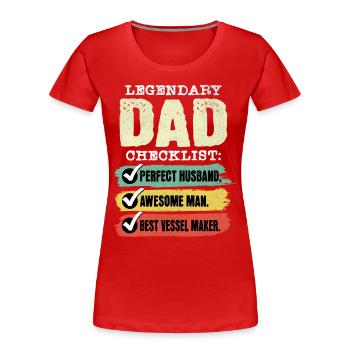 Papa Schiffbauer Fête des Pères - T-shirt bio Premium Femme - rouge - Devant - Mia (176cm)