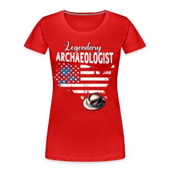 Archaeologist - Women's Premium Organic T-Shirt - red - Front - Mia (176cm)