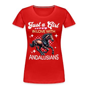 Fille andalouse Andalousie - T-shirt bio Premium Femme - rouge - Devant - Mia (176cm)