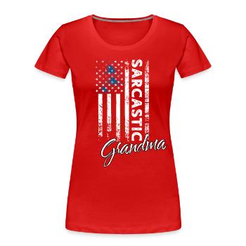Sarkastischer Oma - Frauen Premium Bio T-Shirt - Rot - Vorne - Mia (176cm)
