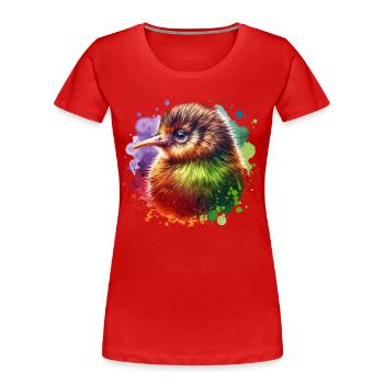 Kiwi Oiseau - T-shirt bio Premium Femme - rouge - Devant - Mia (176cm)
