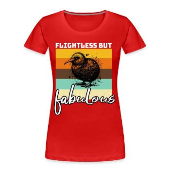 Dictons drôles d’oiseau kiwi - T-shirt bio Premium Femme - rouge - Devant - Mia (176cm)