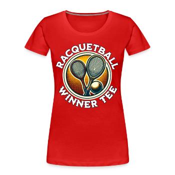 Joueur de racquetball - T-shirt bio Premium Femme - rouge - Devant - Mia (176cm)