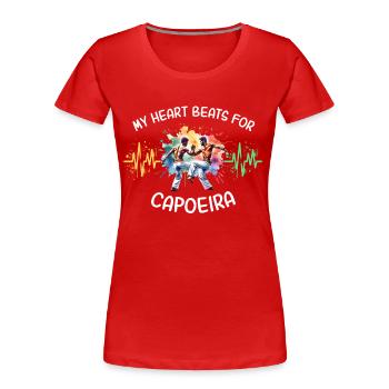 Capoeira ECG - T-shirt bio Premium Femme - rouge - Devant - Mia (176cm)