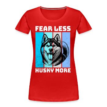 Chien de traîneau Husky - T-shirt bio Premium Femme - rouge - Devant - Mia (176cm)