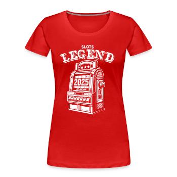 Slots Legend - Slot Machine - 2025 - Jackpot - Women's Premium Organic T-Shirt - red - Front - Mia (176cm)
