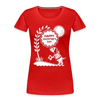 Joyeuse Saint-Valentin - Amour - Cadeau - T-shirt bio Premium Femme - rouge - Devant - Mia (176cm)