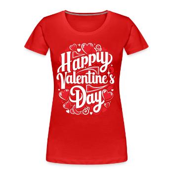 Joyeuse Saint-Valentin - Amour - Cadeau - T-shirt bio Premium Femme - rouge - Devant - Mia (176cm)