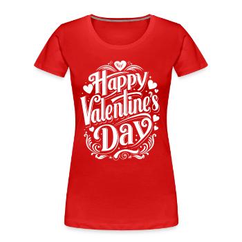 Joyeuse Saint-Valentin - Amour - Cadeau - T-shirt bio Premium Femme - rouge - Devant - Mia (176cm)