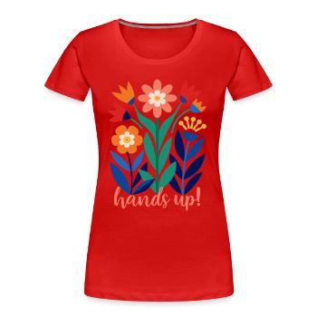 Fleurs - Printemps - Été - Fleurs - T-shirt bio Premium Femme - rouge - Devant - Mia (176cm)