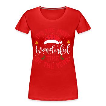 Die schönste Zeit des Jahres - Frauen Premium Bio T-Shirt - Rot - Vorne - Mia (176cm)
