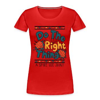 Mach das Richtige Ein Spike Lee Joint Sweatshirt - Frauen Premium Bio T-Shirt - Rot - Vorne - Mia (176cm)