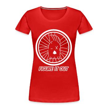 Paper Girls Mac Coyle Figure It Out T-Shirt - Women's Premium Organic T-Shirt - red - Front - Mia (176cm)