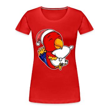 Papagei Weihnachten Schlafen Schlaf Ausschlafen - Frauen Premium Bio T-Shirt - Rot - Vorne - Mia (176cm)
