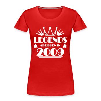 2009 - Jahrgang 2009 - Frauen Premium Bio T-Shirt - Rot - Vorne - Mia (176cm)