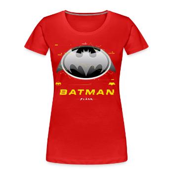 The Flash Logo Batman Classique En Gris - T-shirt bio Premium Femme - rouge - Devant - Mia (176cm)