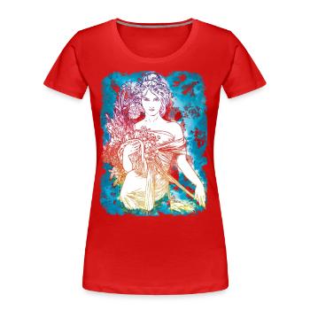 Alfons Mucha - Women's Premium Organic T-Shirt - red - Front - Mia (176cm)