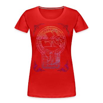 Alfons Mucha - Women's Premium Organic T-Shirt - red - Front - Mia (176cm)