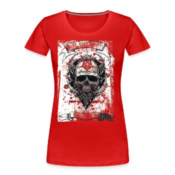 Death Metal Heavy Rock Music - Women's Premium Organic T-Shirt - red - Front - Mia (176cm)