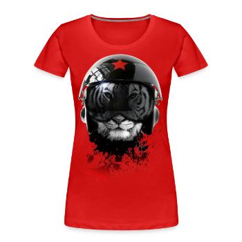 russische Pilot v6 von dk - Frauen Premium Bio T-Shirt - Rot - Vorne - Mia (176cm)