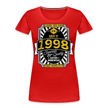 1998 MAY - T-shirt bio Premium Femme - rouge - Devant - Mia (176cm)