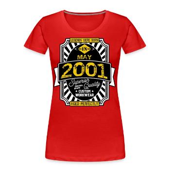 2001 MAY - T-shirt bio Premium Femme - rouge - Devant - Mia (176cm)