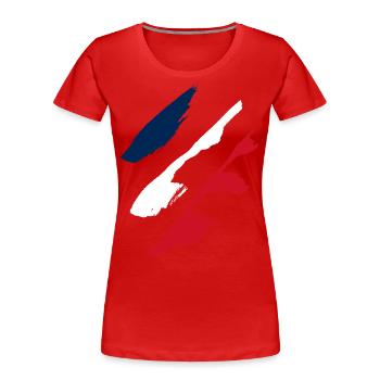 Drapeau de la France / Drapeau de la France - T-shirt bio Premium Femme - rouge - Devant - Mia (176cm)