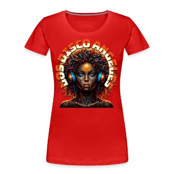 LOS DISCO ANGELES - Cool Woman with Headphones! - Women's Premium Organic T-Shirt - red - Front - Mia (176cm)