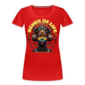 REMIX OF LIFE – Cool Princess with Headphones! - Women's Premium Organic T-Shirt - red - Front - Mia (176cm)