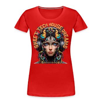SWEET TECH HOUSE DREAMS – Cool Girl & Headphones! - Women's Premium Organic T-Shirt - red - Front - Mia (176cm)