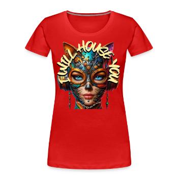I WILL HOUSE YOU - Cool Woman with Headphones! - Women's Premium Organic T-Shirt - red - Front - Mia (176cm)