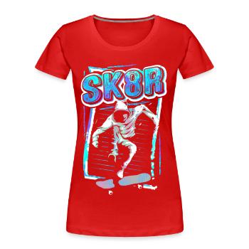 Skate | Skater | Skateboarder | Skateboard SK8 - Women's Premium Organic T-Shirt - red - Front - Mia (176cm)